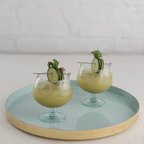 Cocktails in Recycled Glass Goblets