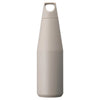 Beige water bottle with a handle on a white background