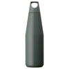 A tall, slender, ash green 36.5 oz. stainless steel Trail Tumbler with a handle on the lid.