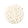 A cream round wool seat cushion with a white background.