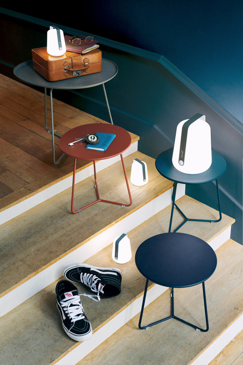 Multiple side tables in various colors