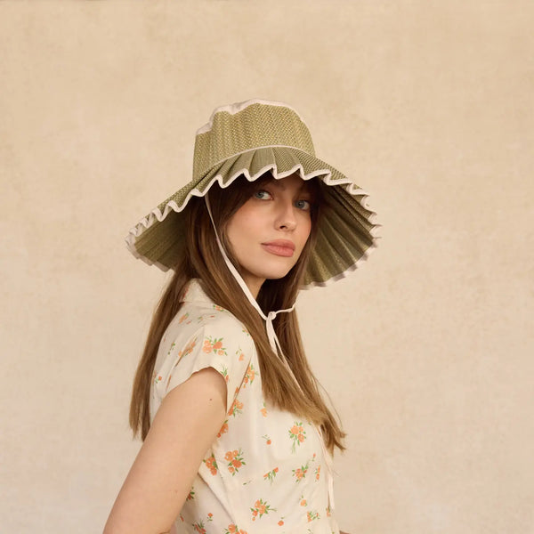 Model wearing Capri Sun Hat