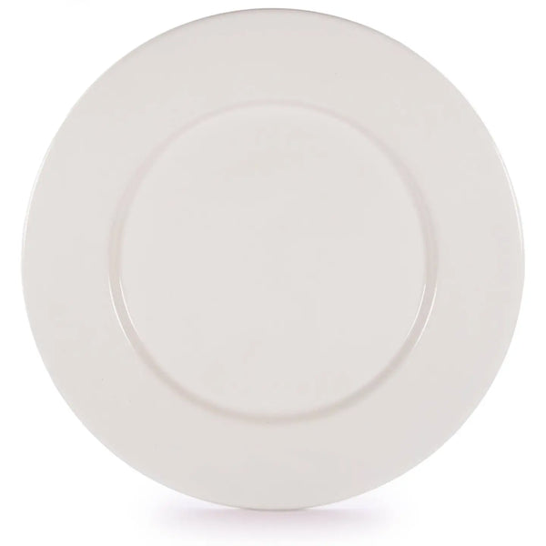 White enamel plate on a white background