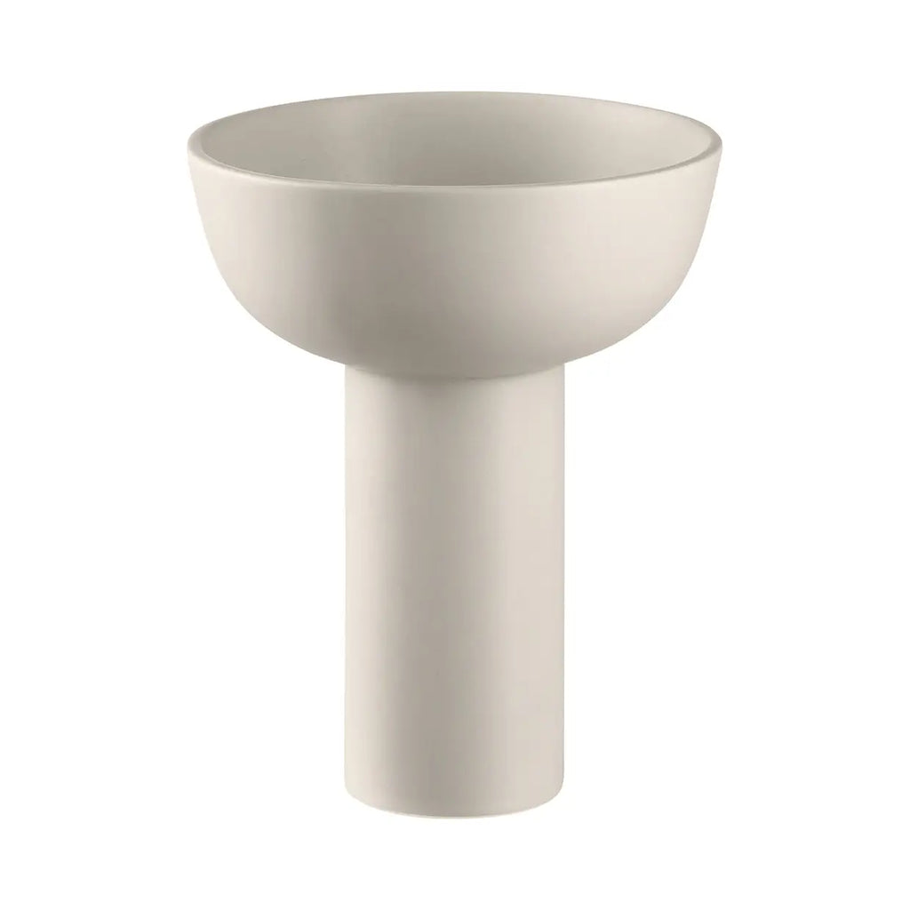 White ceramic vase on a white background