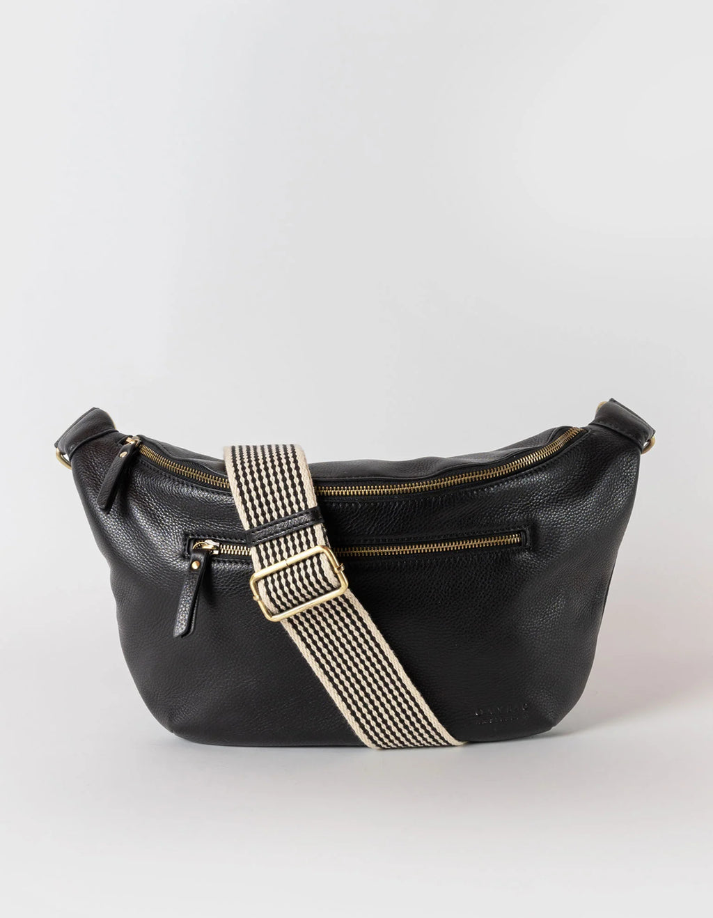 Drew Maxi Black Soft Grain Leather Bum Bag