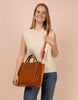 Model with Jackie Bag in Cognac Leather