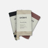 Set of reusable food bags with 'ardent' branding on a white background