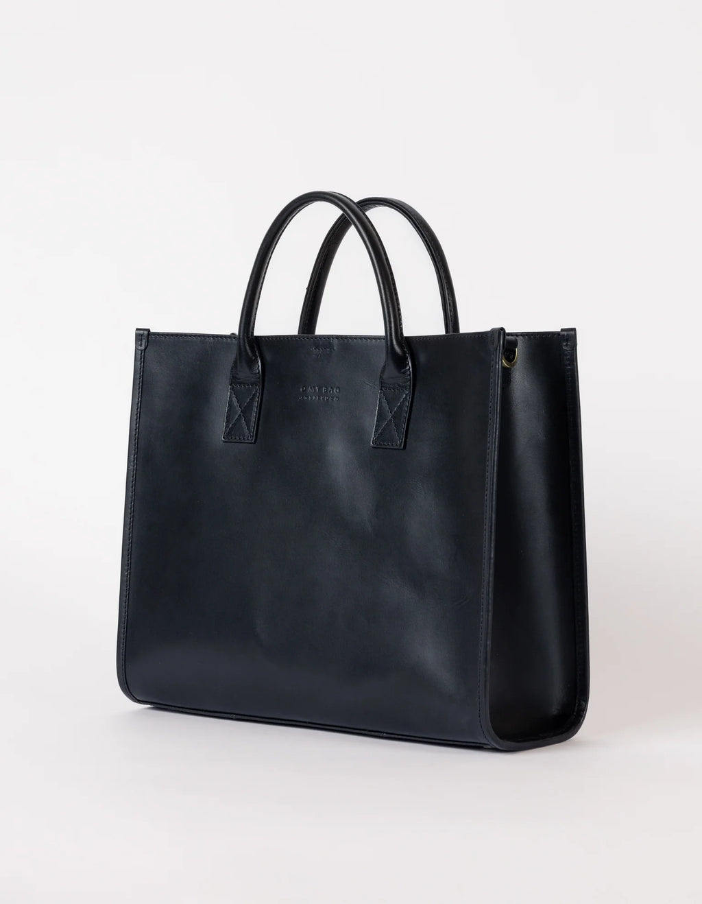 Black leather Jackie Bag on white background
