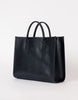Black leather Jackie Bag on white background