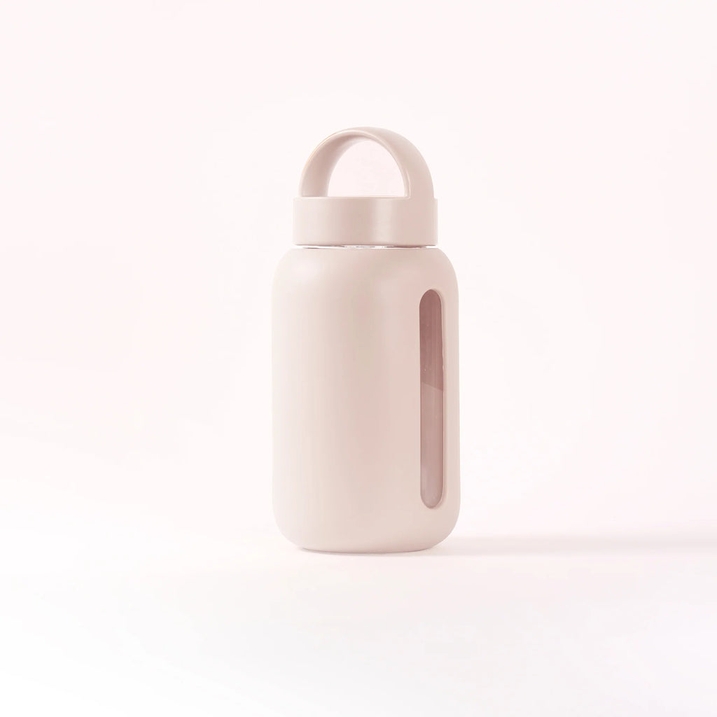 Stone Colored Mini Glass Water Bottle