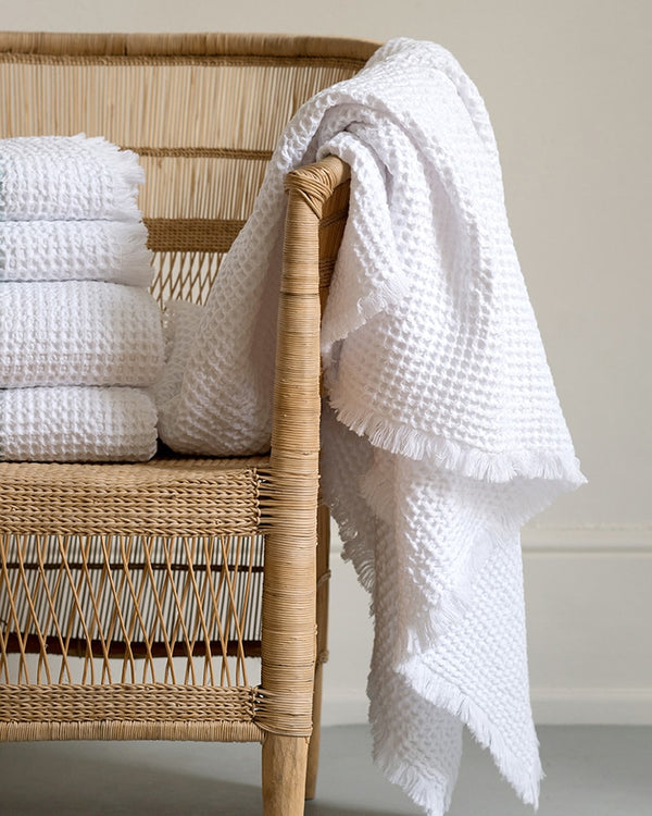 GOTS Certified Organic Cotton Belgian Waffle Bath Linens