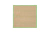 Textile product with a green border on a white background