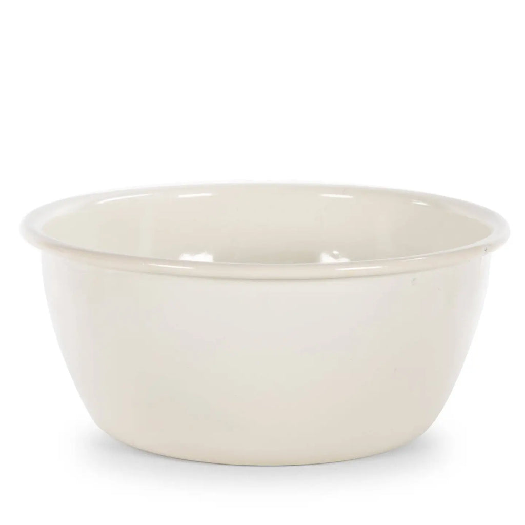 White enamel bowl on a white background