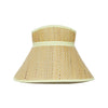 Yellow woven visor with a ribbon on a white background, front view