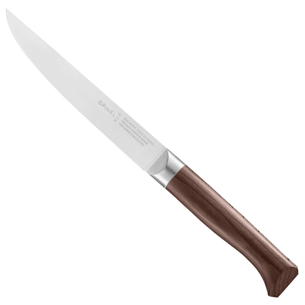 Knife with wooden handle on a white background
