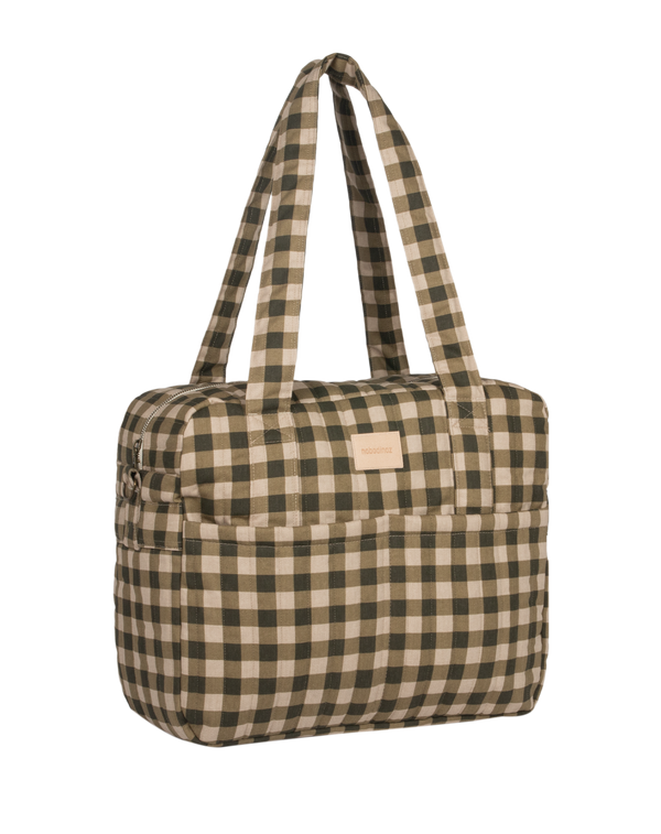Hyde Park Waterproof Stroller Bag Camellia Print Green Checks