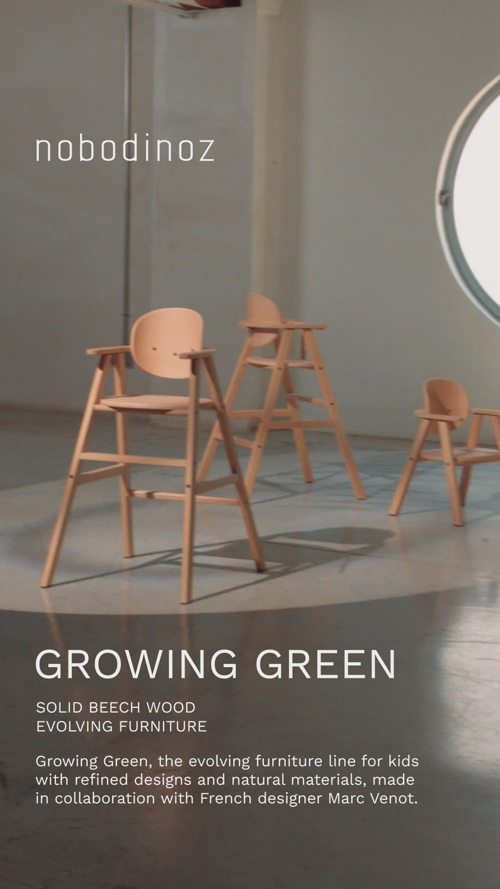 Video of evolving wooden high chair
