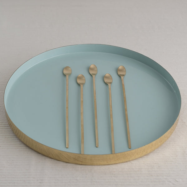 fog linen brass spoon - cocktail spoon - cocktail stirrer - modern brass spoon - bartender's spoon