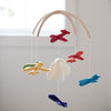 felt - wool - mobile - baby mobile - baby - nursery - nursery mobile - airplane mobile - plane mobile