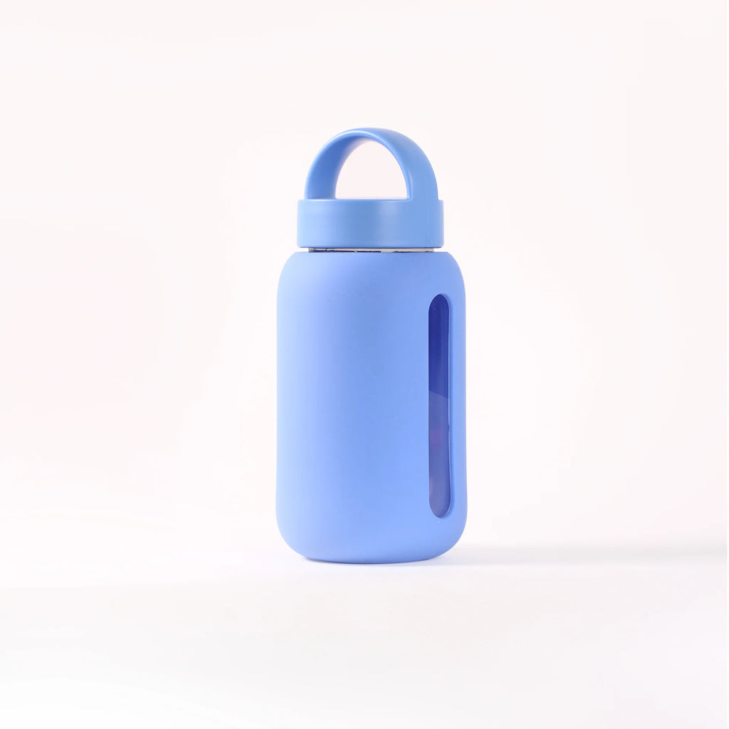 Cornflower colored Mini Glass Water Bottle