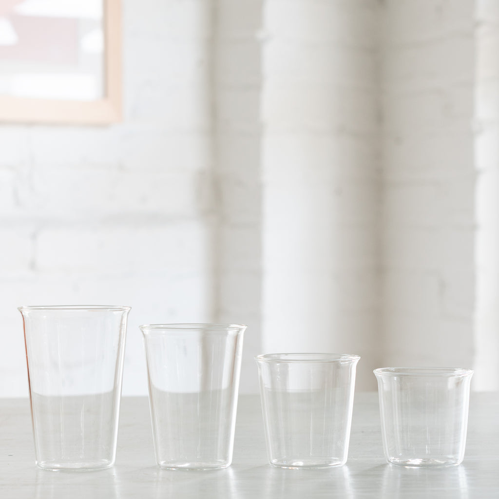 Elegant clear drinking glasses